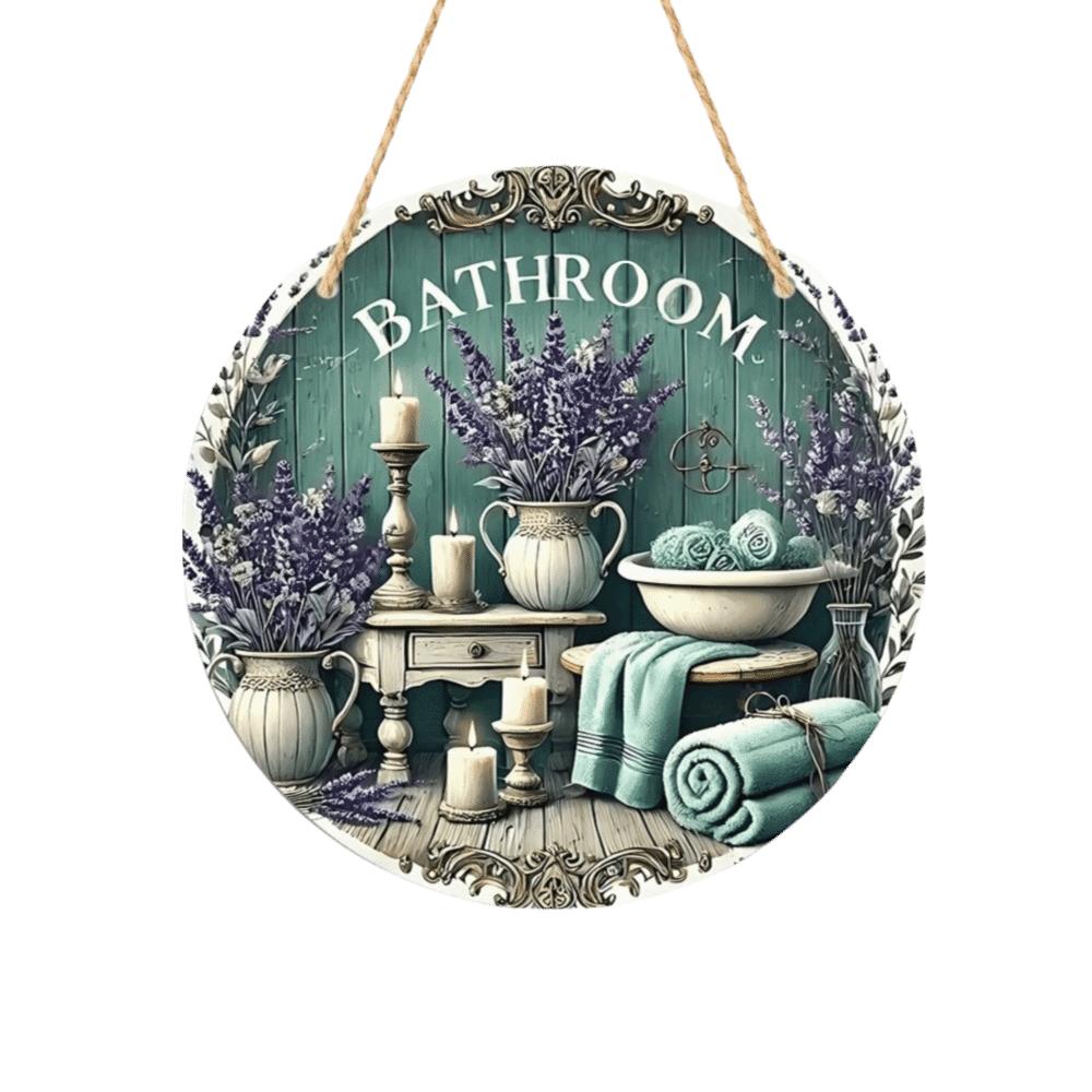 2D Flat Door Wall Decor Lavender Flower Decorative Board Hanging Decoration Wall Hanging