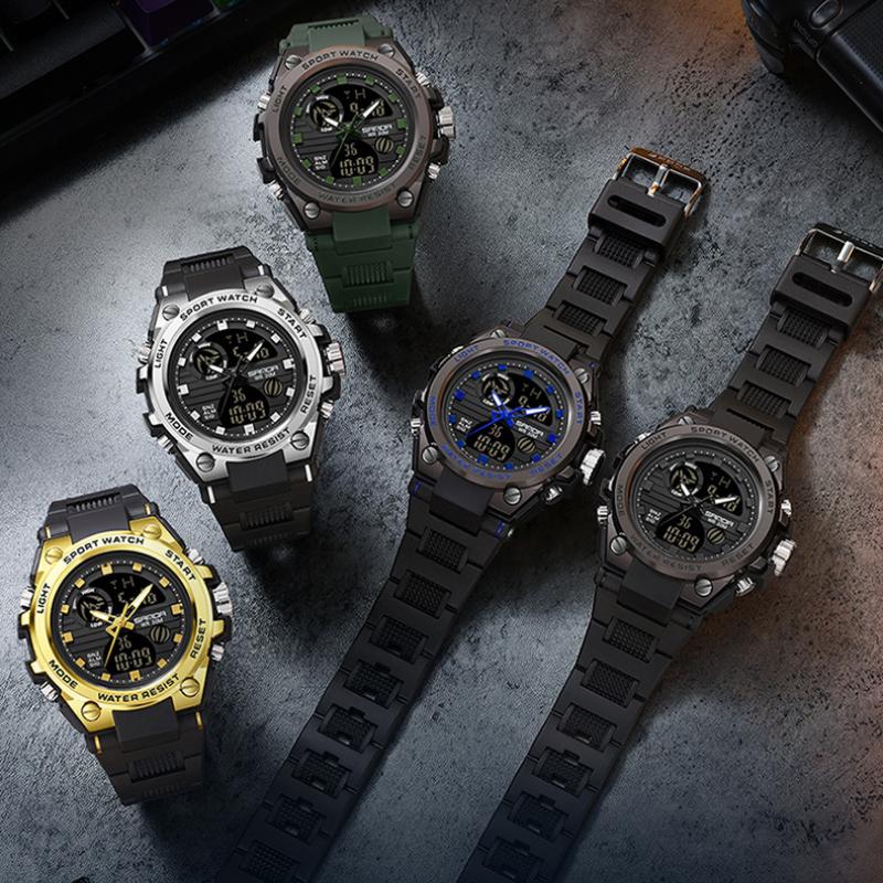 SANDA Fashion Trend Electronic Watch Multifunctional Waterproof Wristwatch