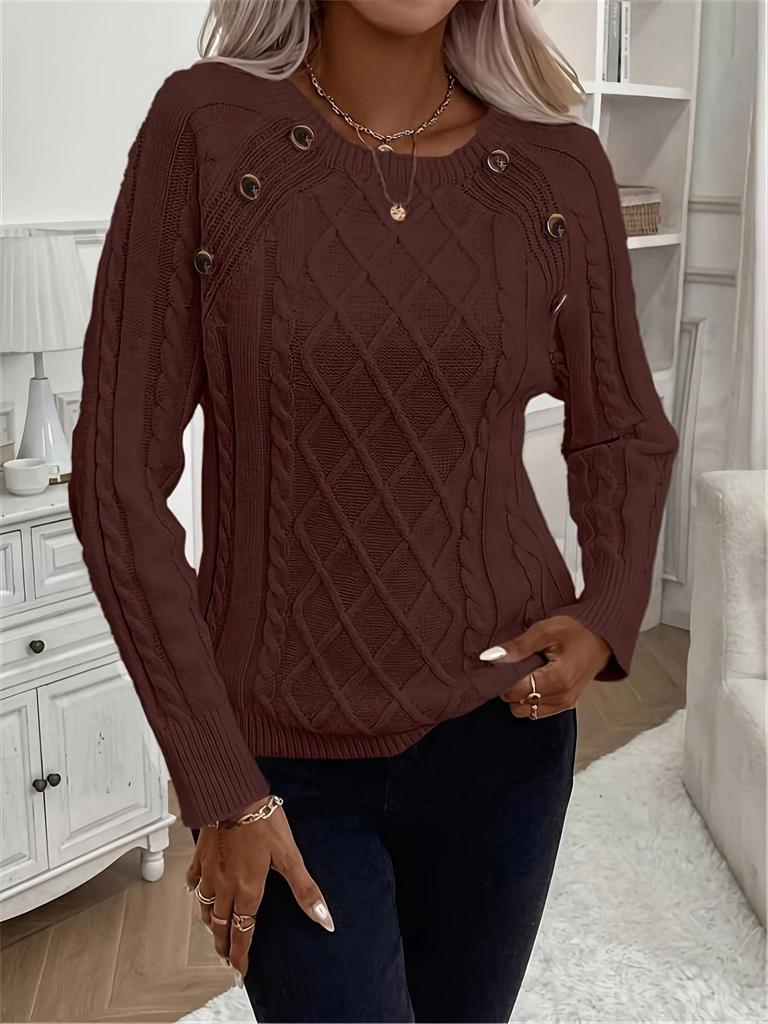 Autumn-Winter European American Loose Casual Women's Knit Pullover Sweater