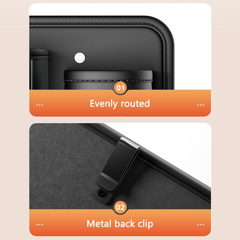 SEAMETAL  Car Seat Back Anti-Kick Mat Pu Leather Rear Seat Back Car Storage Bags Tissue Box Bottle Holder