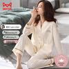 MIIOW Conjunto de Pijama Elegante de Cardigan 100% Algodón de Tacto Suave para Mujer