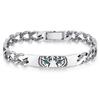 925 Silver Hip-Hop Style Tiger Pattern Cuban Glossy Green Zircon Bracelet for Men Couple Style Chain Bangles charm Jewelry