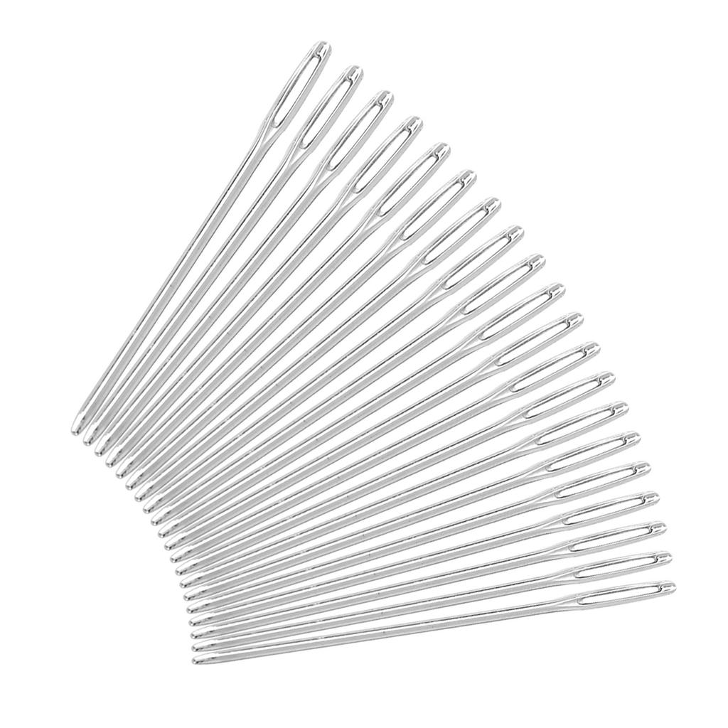 20pcs Silver Large round Eye Knitter Needles for Sewing Embroidery 52mm length