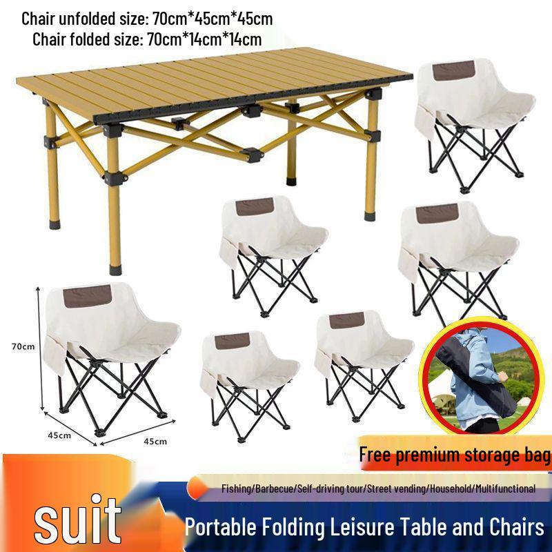 Portable Folding Outdoor Camping Table & Chair Set with Backrest