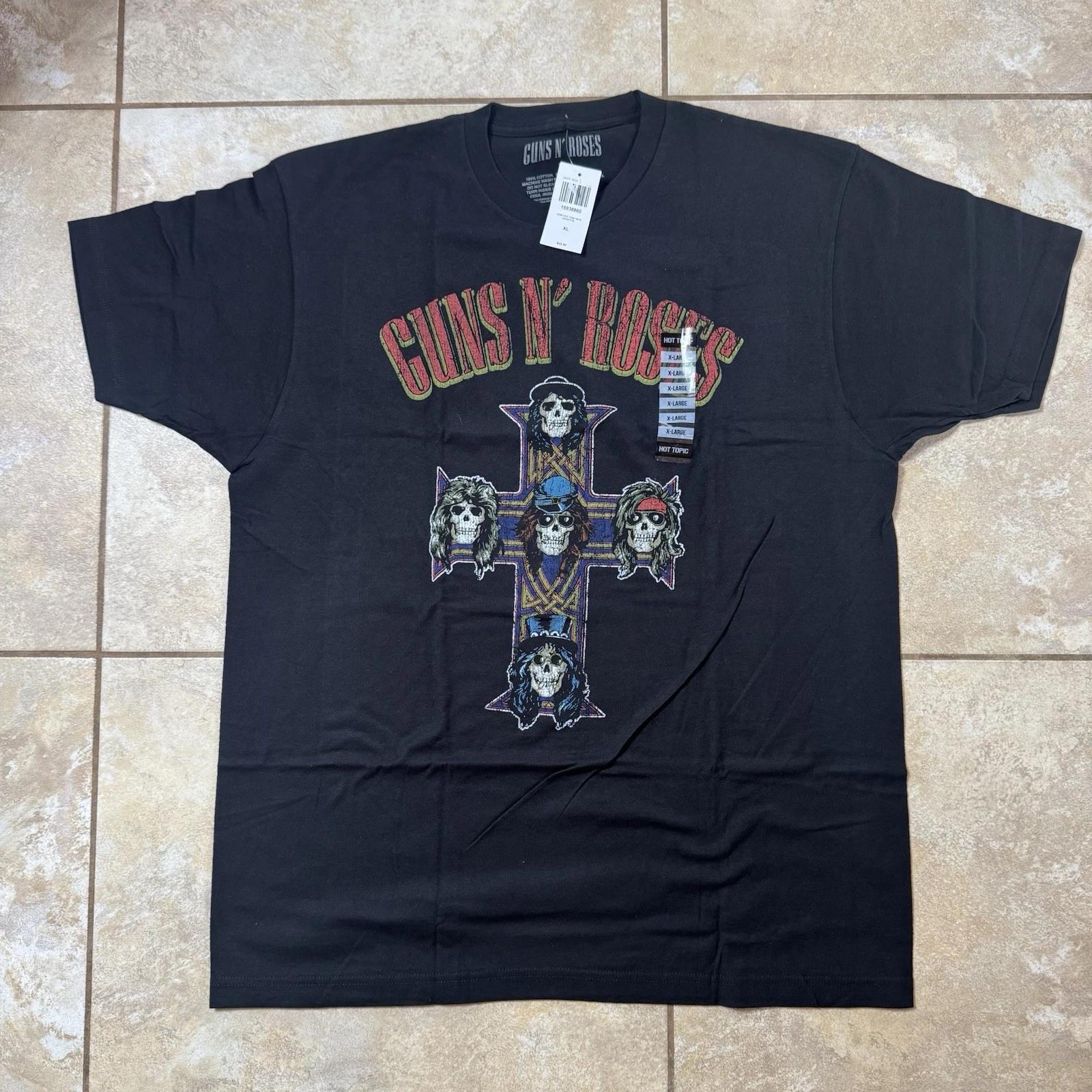 

Guns N Roses Appetite For Destruction Floral Cross T-Shirt X-LARGE New M