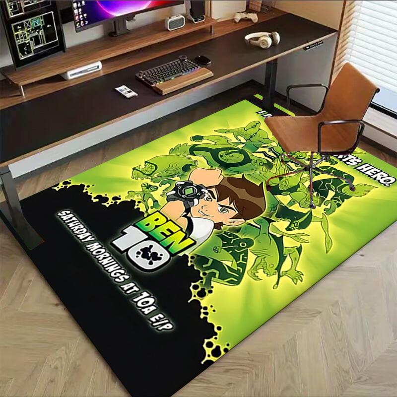 1pc Ben Hero Adventure Carpet for Playroom Bedroom Living Room Sofa Home Decor,kids Game Area Rug Non-slip Floor Mat Y730159