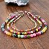 Retro Colorful Tourmaline Beaded Necklace for Women - Versatile High-End Vintage Choker