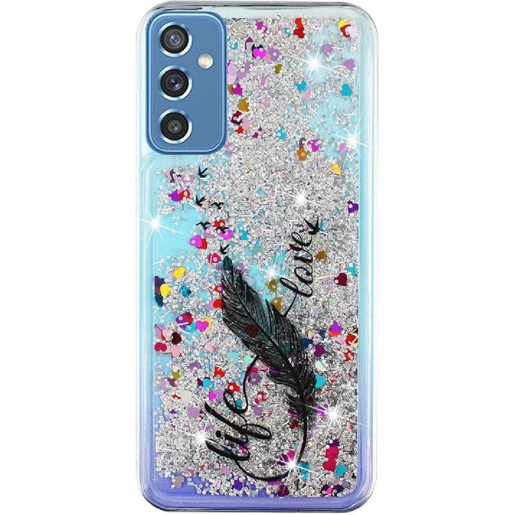 OOPKINS Glitter Case for Samsung Galaxy A35 5G for Girl Sparkle Flowing Shiny Quicksand Transparent Soft TPU Silicone Bumper Shockproof Protective