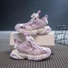 Girls' Sandals Summer New Breathable Button Mesh Shoes Children's Sports Beach Shoes Fashionable Lightweight Soft Sole
