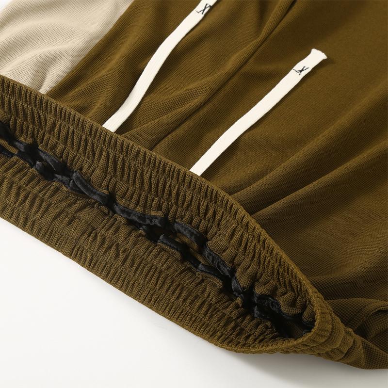 Completo da Uomo Taglie Forti 2 Pezzi, T-shirt a Blocchi di Colore Traspirante e Set di Pantaloncini (6XL-12XL)