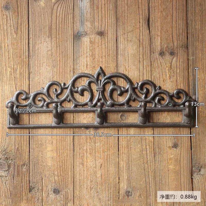 Retro Iron Art Cast Iron Hook Courtyard Garden Outdoor Wall Decoration Clothing Store Clothing Hat European Style Clothes-hook