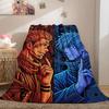 Jujutsu Kaisen Beautiful 2D Cartoon Flannel Blanket, Printed Art for Bedroom Sofa, Warm Travel Picnic Throw_LIAN
