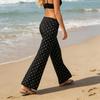 Pantaloni da Lounge a Zampa d'Elefante Slim Fit a Righe e Pois da Donna Pantaloni Casual Sportivi per Yoga Vita Comoda