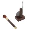 Coffee Powder Distributor Kit Stainless Steel Needle Wood Handle Brush Coffee Stirring Tool with Storage Base
