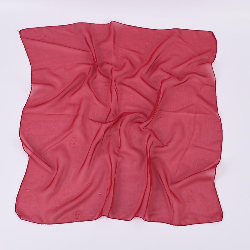 Women 65x65CM Fashion Casual Monochrome Handkerchief Lightweight And Soft Chiffon Scarf Party Gift