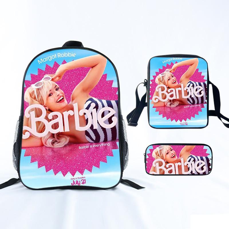 Barbie Princess School Bag Threepiece Set With Oxford Fabric For Girls Student Use