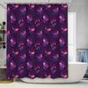Gothic Demon Shower Curtain Dark Purple Horror Spooky Macabre Halloween Decor Gothic Room Divider Washable Bathroom Accessories