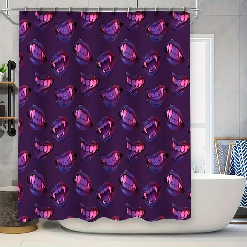 

Gothic Demon Shower Curtain Dark Purple Horror Spooky Macabre Halloween Decor Gothic Room Divider Washable Bathroom Accessories W60H190(CM)-1 Pcs