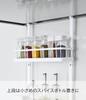 Yamazaki Range Hood Spice Rack, 3 Tiers, White, Approx. W27.5 x D14 x H57cm, Tower Series, Large Capacity Kitchen Rack with Silicone Mat, 4836