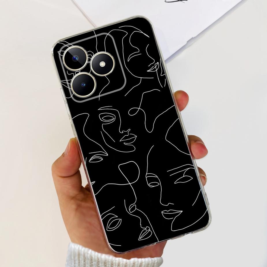 

For Realme Note 50 Case RMX3834 Stylish Painted Cover 6.74 Clear Silicone Soft TPU Phone Case For Realme Note 50 Note50 Fundas Realme Note 50