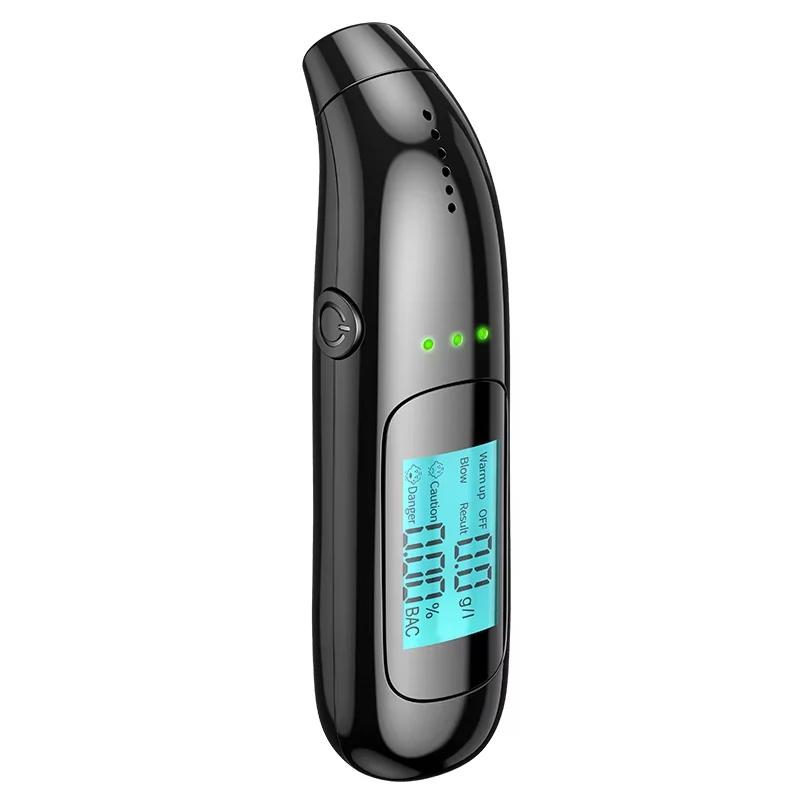 Non-contact Alcohol Tester High Precision Breathalyzer Alcometer USB Rechargeable LCD Display Digital Portable Alcohol Detector