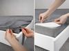 Satin fitted sheet 180x200 microfiber gray