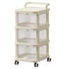 Drawer Storage Cart with Organizer Top Transparent Rolling Storage Cart with Smooth 4 Wheel Roll
