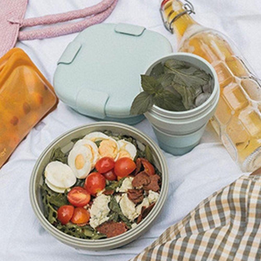 Microwavable for Students Office Workers Lunch Box Folding Bento Box Food Containers for Kids