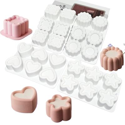 1/6 Zellen Silikonform Mehrfachhohlraum zum Backen von Kuchen Mousse Seife Kerze Handwerk, Küchenbackzubehör Werkzeuge Zubehör