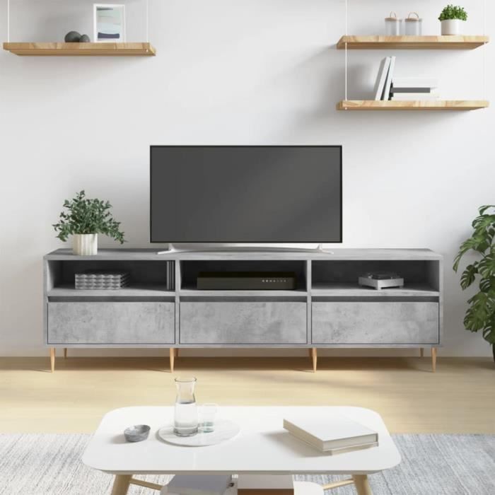 VidaXL Meuble TV gris béton 150x30x44,5 cm bois d'ingénierie 831272
