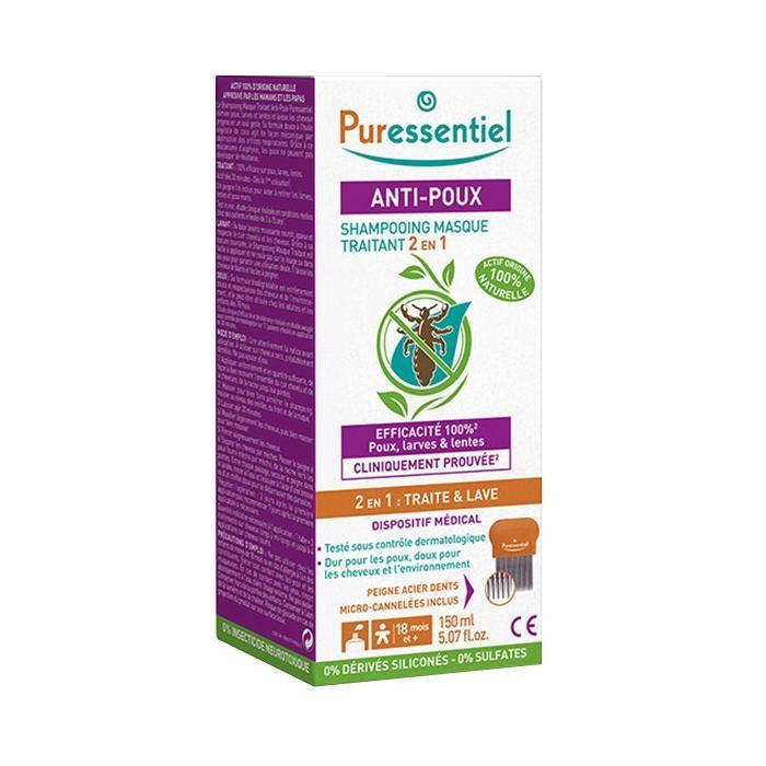Puressentiel Anti-Poux Shampoing Masque Traitant 2 En 1 150ml + Peigne