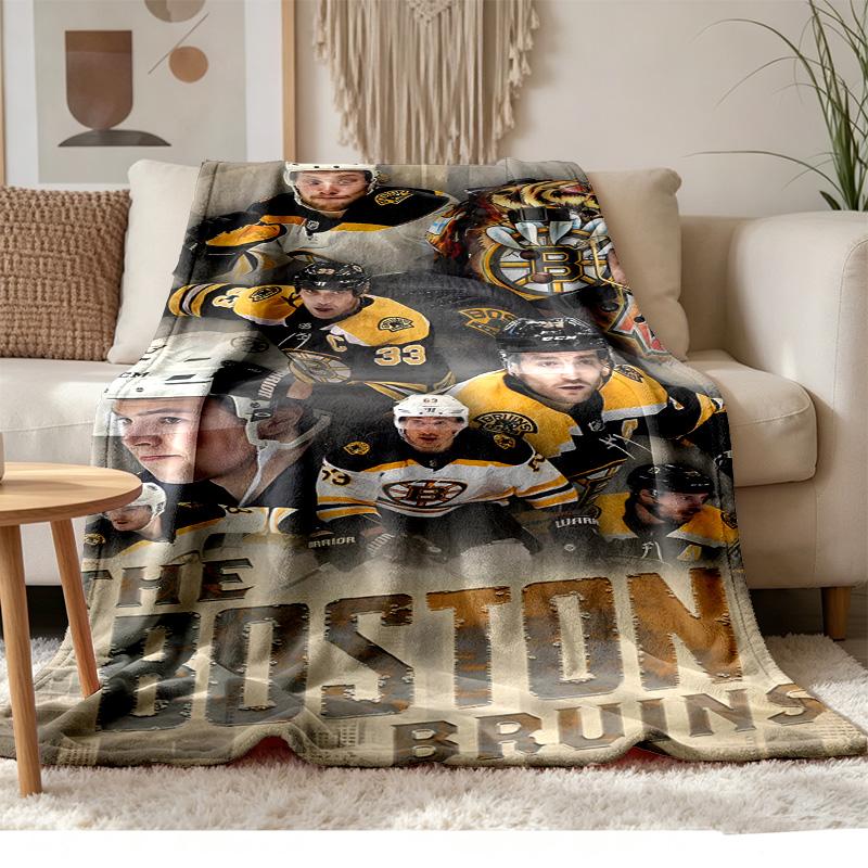 Boston Bruins Soft and Comfortable Flannel Suitable for Sofas Living Rooms Outdoor Camping Travel and Also Makes a Great Anniversary Gift