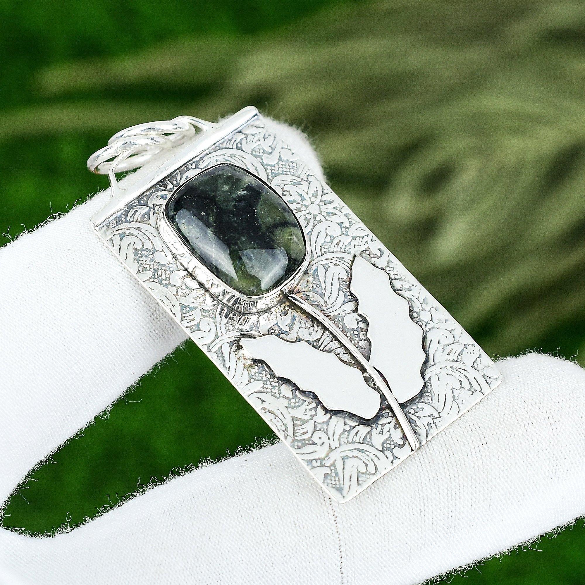 

Memorial Day Sale Kambaba Jasper Gemstone Sterling Silver Wife Pendant Jewelry