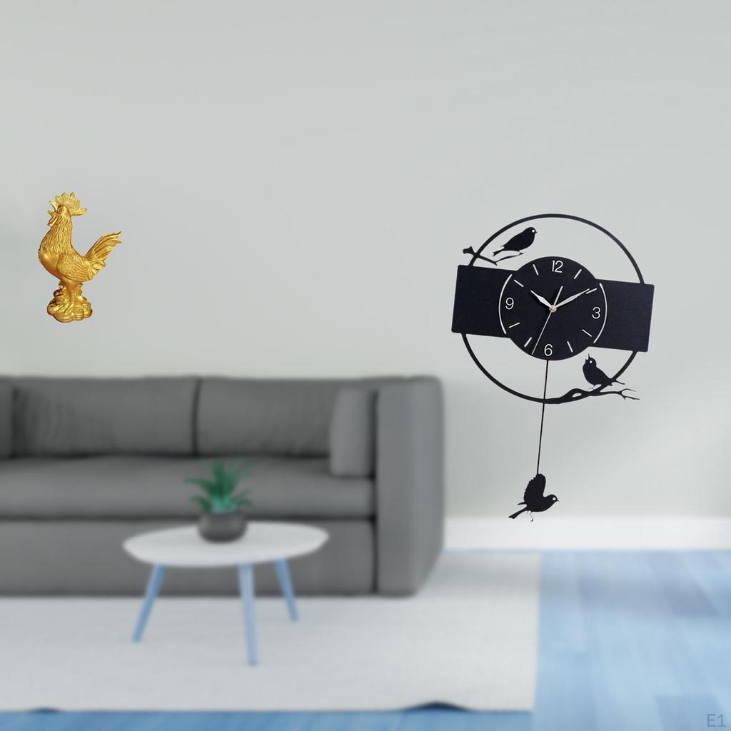 Feng Shui Sculpture And Minimalist Bird Wall Clock Art for Home Room Kitchen Study Birthday
