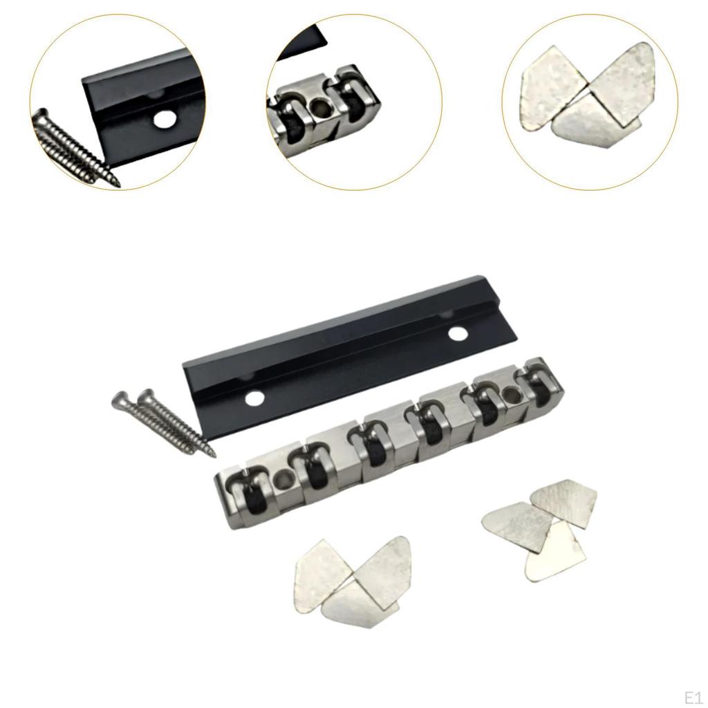 Gitarrensattel aus Edelstahl, Befestigungsmaterial, 43 mm, mit Schraube Ersatzteil Rollensattel für