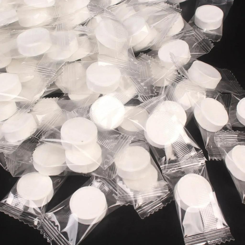 10/100PCS Disposable Compressed Towel Coin Tissue Travel Portable Mini Compressed Towel Absorbent Face Wipes for Outdoor Camping