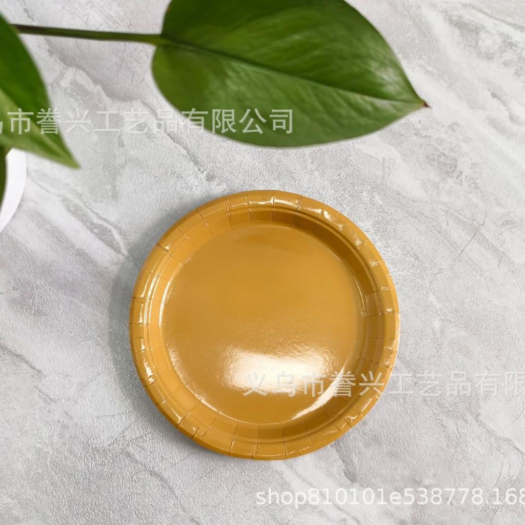 Promotion, Solid Color Theme Party Tableware Paper Plate Paper Tissue Supplies Outdoor Picnic 250G Disposable Party Paper Plate