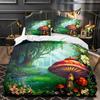 Top Mushroom Fairy Forest Magic Lilliputian Fungus Plant Bedding Set For Twin Queen Size Duvet Cover Pillowcase Bed Kid Adult