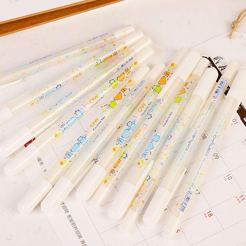 2PCS Color Photo Album 0.8 MM Gel Pen Cute White Ink Pen Unisex Pen Gift for Kids Office Stationery