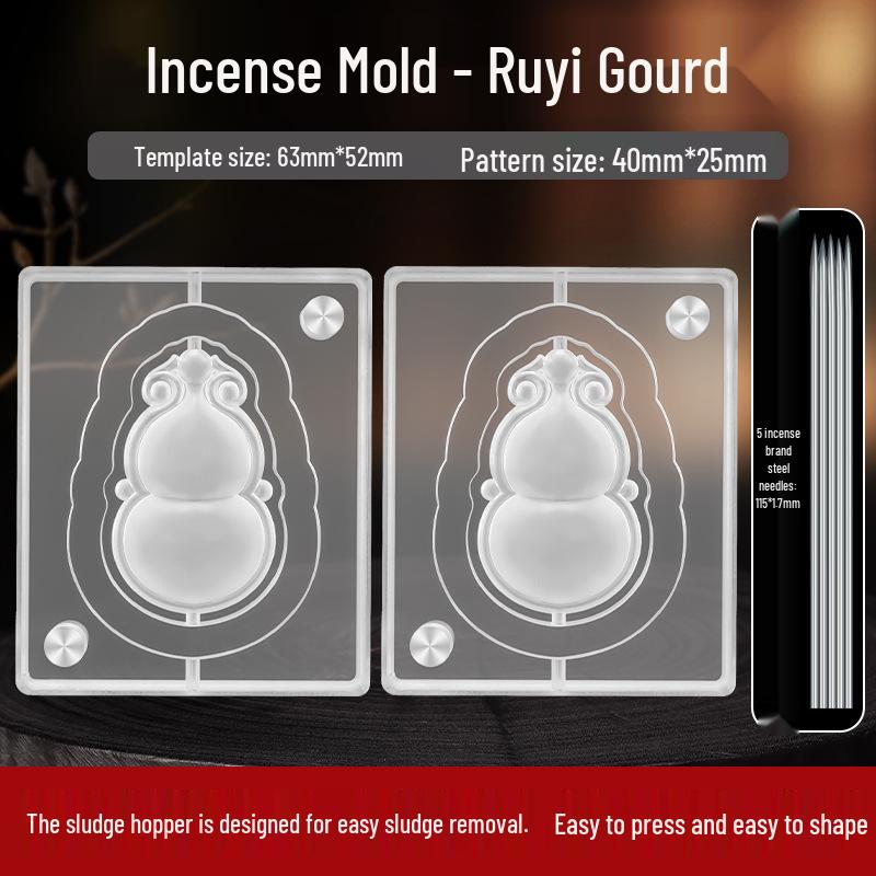 Double-Sided Acrylic Gourd Incense Mold for DIY Herbal Medicine Tablets