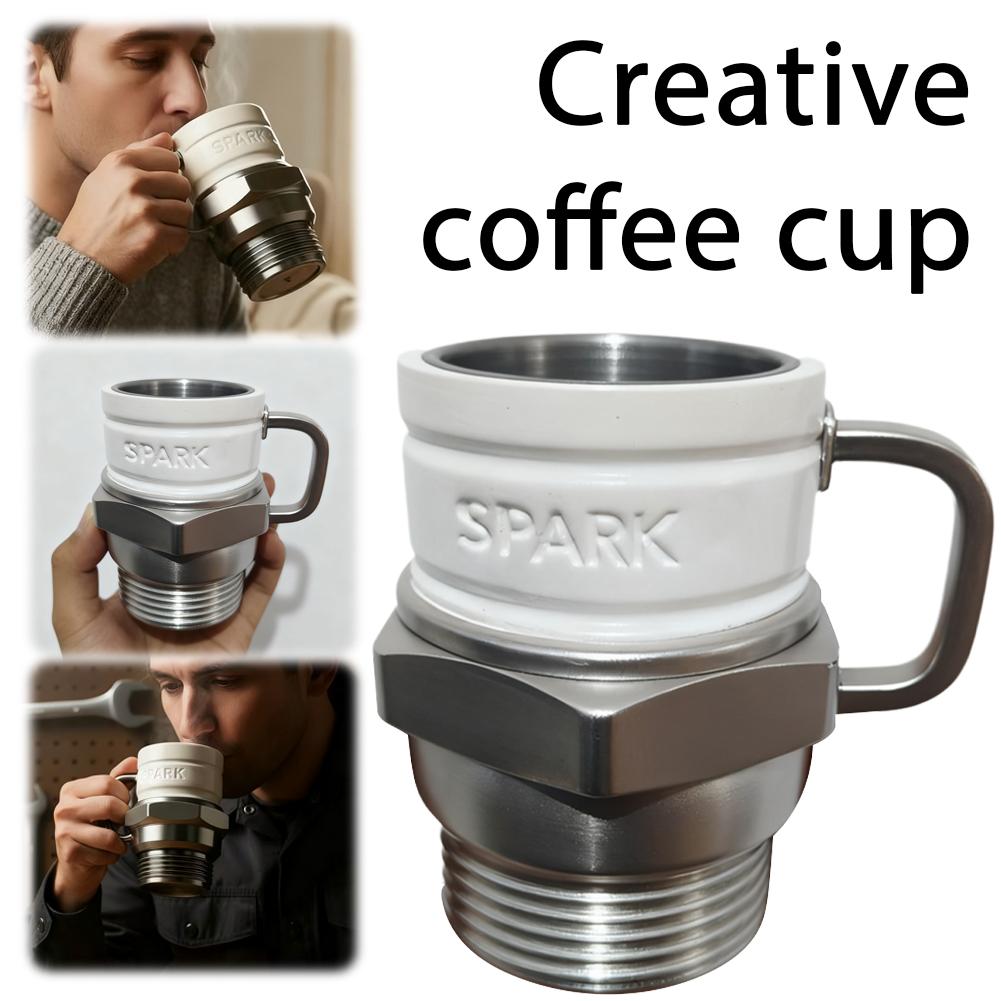 Spark Plug Mug Industrial Coffee Cup For Car Enthusiasts Collectors Mechanics Home Office Desk Garage Display Birthday Gift