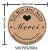 Available Heart-Shaped Thank You Kraft Paper Stickers for Baking Decoration