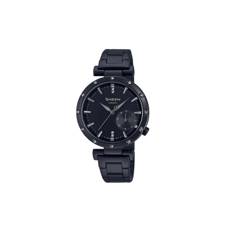 

Casio SHEEN series simple casual fashion quartz movement stainless steel strap Japanese and Korean watch women s watch black dial SHE-4051BD-1A чёрный