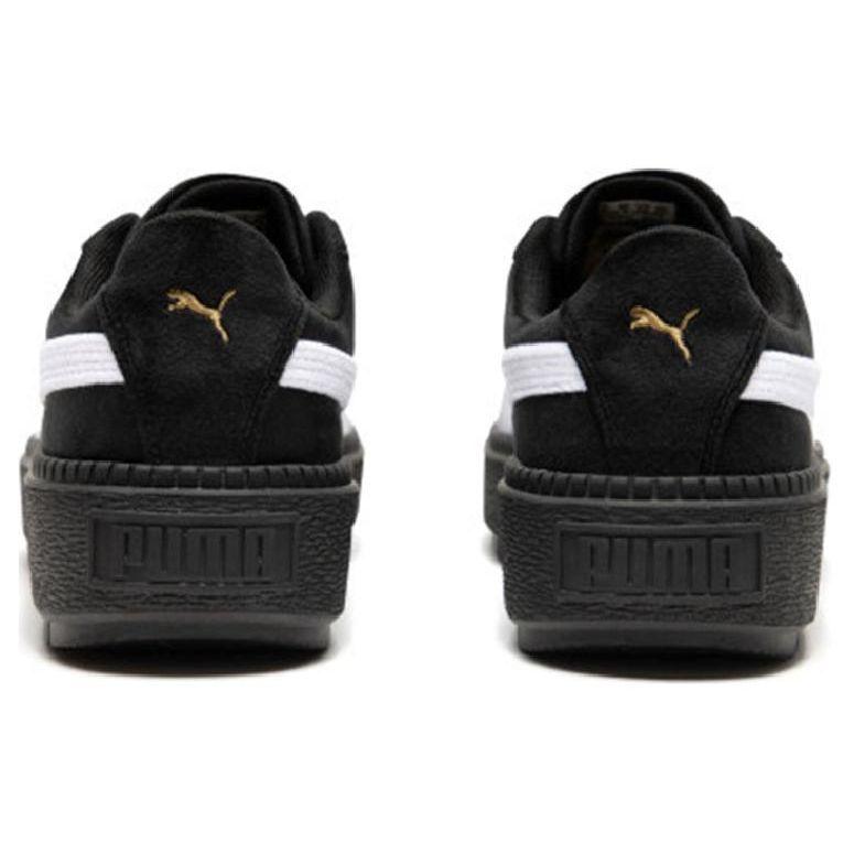 Puma Platform Trace V Suede Comfortable Low-Top Sneakers Women sneakers Black White 372613-01