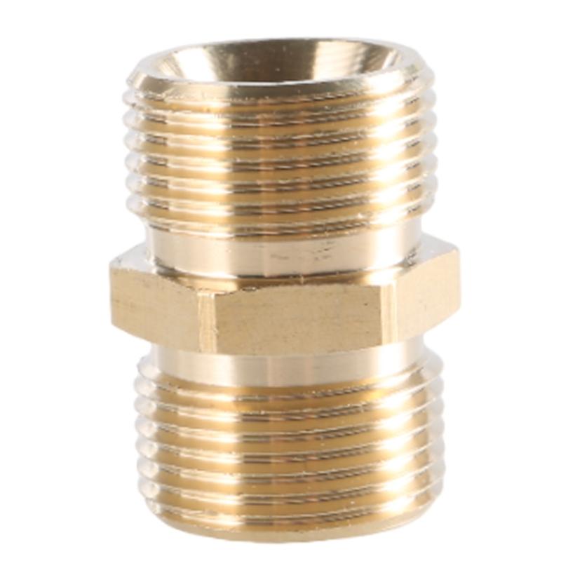 

High Pressure Washer Hose Extension Connector Adapter, M22-15mm M22-14mm Male Adapter, M22-14 to 15MM Male Brass Fitting