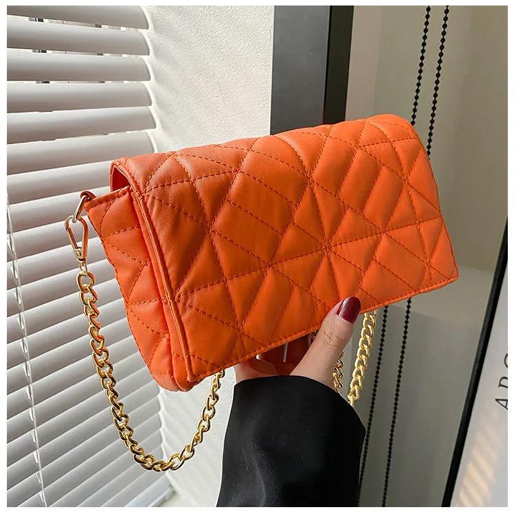 Geantă matlasată de damă geantă de axilă din piele PU geantă cu model diamant pătrată la modă