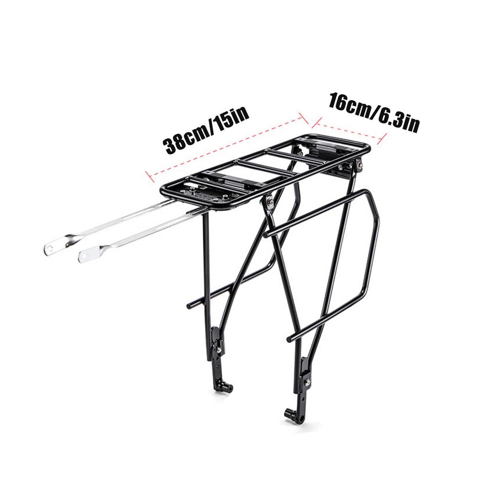 

Rear Bike Rack With Reflective Logo Telescopic Cargo Carrier For Luggage Road Mountain Night Cycling Commuting Safety outdoor чорний