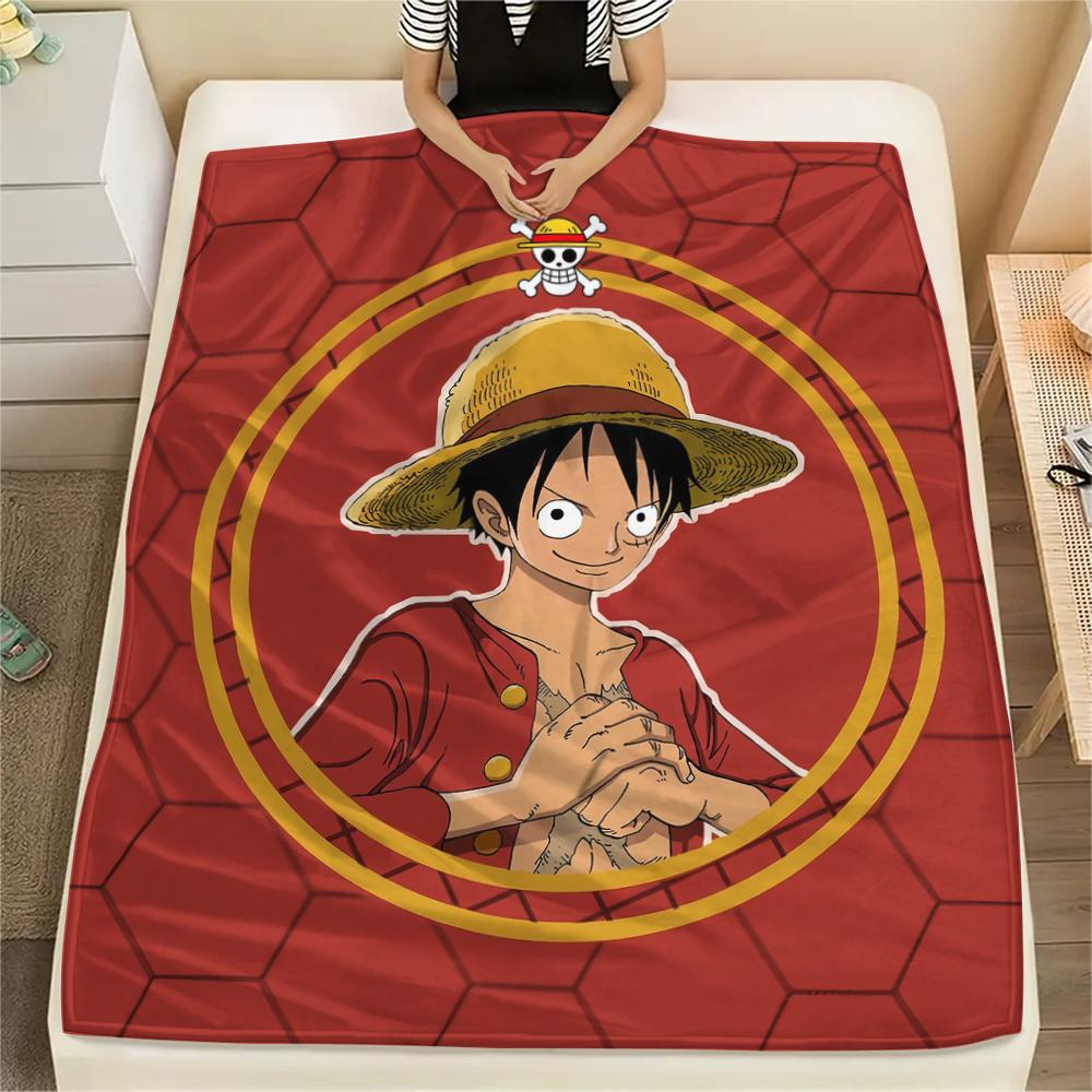 ONE PIECE Monkey D. Luffy Flannel Blanket Trendy Print Fit For Bed Sofa Bedroom Chair Picnic Travel -HE45