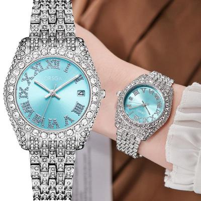 Nouvelle Montre 2025 Pour Femmes Luxe Iced Out Diamant Quartz Montres Pour Dames Calendrier Hip Hop Montre Homme Relogios Masculino