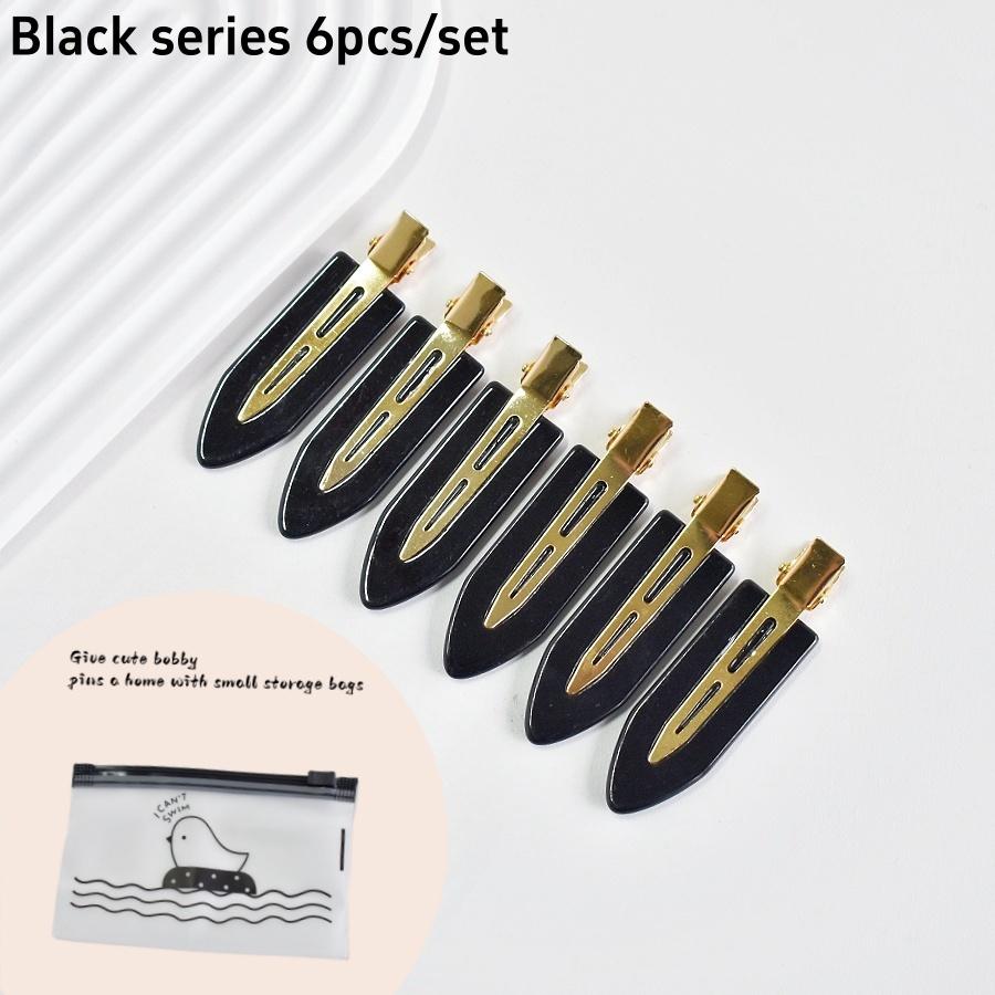 6PCS/SET Women's multi-colored acrylic non-bending hairpin Daily Makeup Face wash bangs broken hair Finish Traceless Hairpin Pro